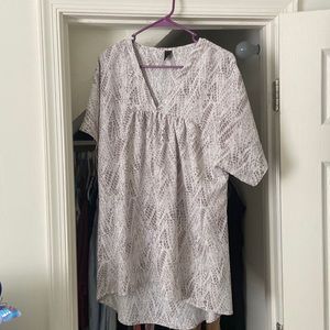 SHEIN snakeskin print tunic top white grey